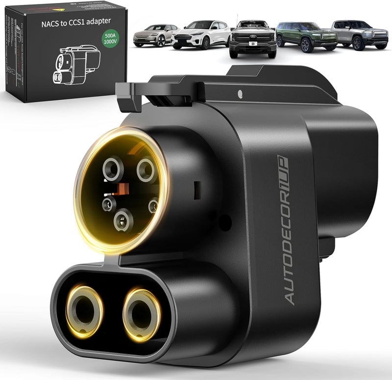 Autodecor 1Up محول NACS إلى CCS، 500A/1000V مناسب لشاحن تسلا فائق V3/V4، محول NACS DC متوافق مع فورد، ريفيان، جنرال موتورز، فولفو، بولستار، نيسان، مرسيدس-بنز، هيونداي، لوسيد، كيا، جينيسيس - Image 1